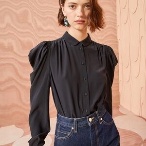 Ulla Johnson Dari Black Blouse